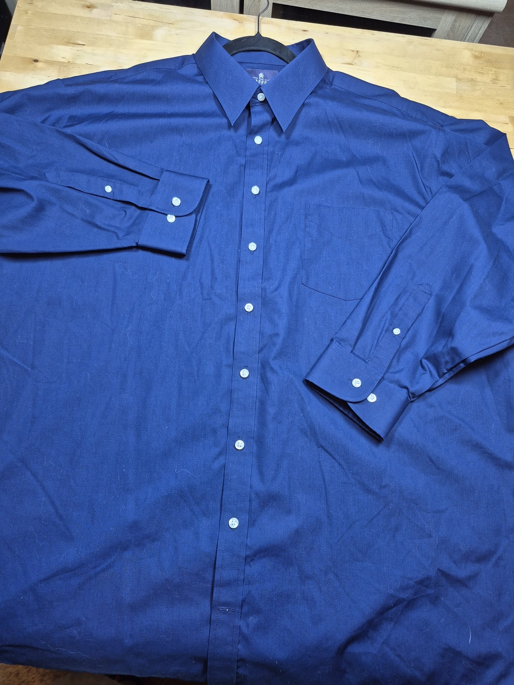 Stafford Deep Blue Long-Sleeve Dress Shirt